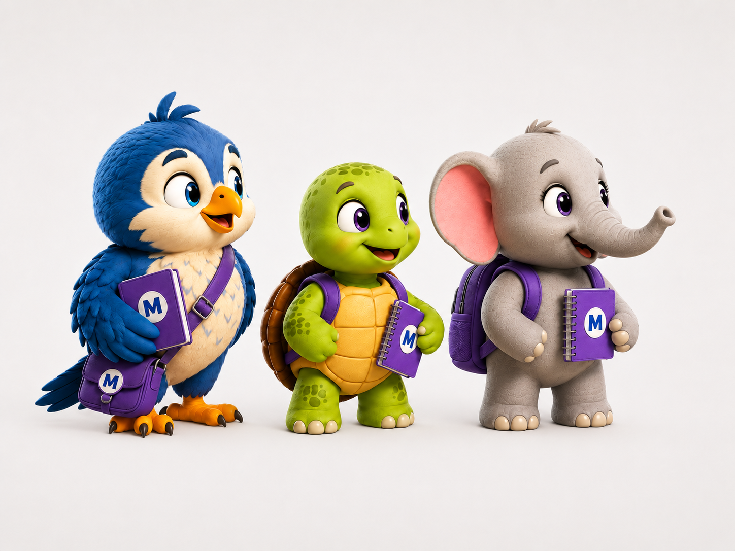 Mascotas de MegaFácil dando la bienvenida